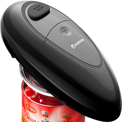 Electric Can Opener, Hand Free Can Opener Easy Open Any Can Sizes with Smooth Edge, Food-Safe Portable Battery Operated Electric Can Openers (Black)